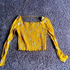 Yellow Blouse, with flowers all over